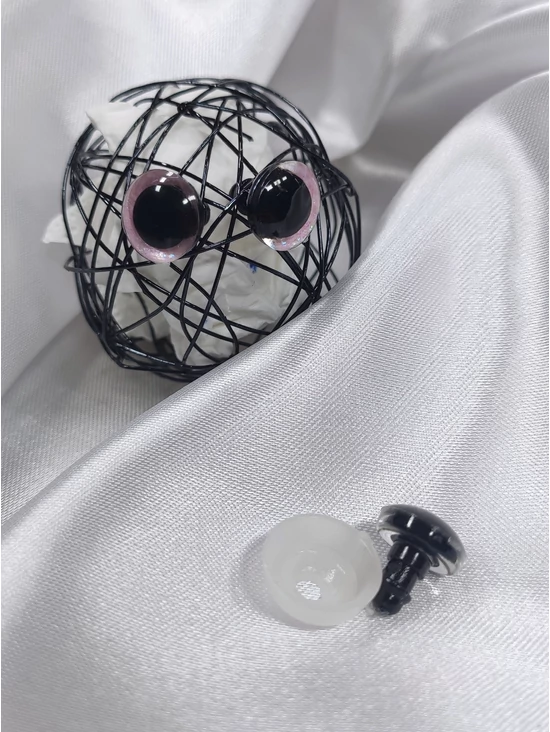 glitteres műanyag biztonsági szem /Ø12 mm /babarózsaszín