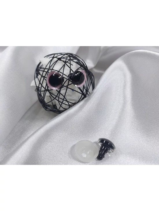 glitteres műanyag biztonsági szem /Ø12 mm /babarózsaszín