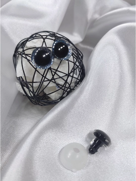 glitteres műanyag biztonsági szem /Ø12 mm /világoskék